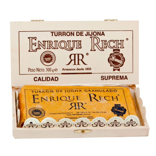 Turrón de Jijona Caja Madera 300g embalaje caja