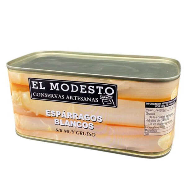 Espárragos Blancos El Modesto 6/8 660g envase lata